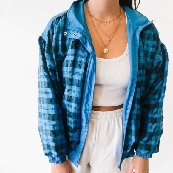 Vintage Lavon Blue Plaid Jacket M - Picture 4 of 7